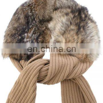 raccoon fur knit scarf/#00S13