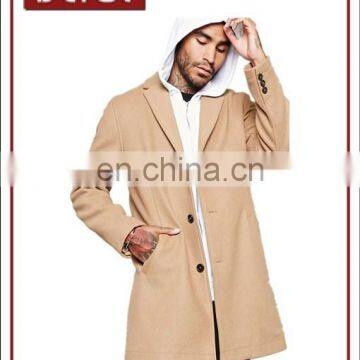 2016 Popular Men Wool Long Sleeves Overcoat for Winter