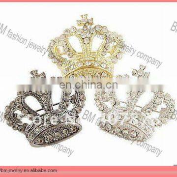 Wholesale Fashion Shinning Clear Rhinestone Plated Royal Crown Sewing Pin Brooch