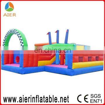 2015 new design inflatable rugged warrior challenge/obstacle course bouncy castle