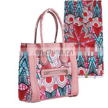 real leather handbags African handbags matching wax fabric for party HW4121423A