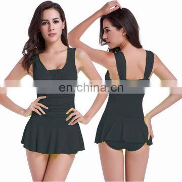 Double shoulder straps with Movable Knot 2015 Women sexy Black swimsuit