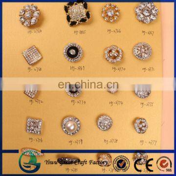 Fashion Bulk Rhinestone Button,cheap Crystal Button,Metal Pearl Rhinestone Buttons 34MM photo-3