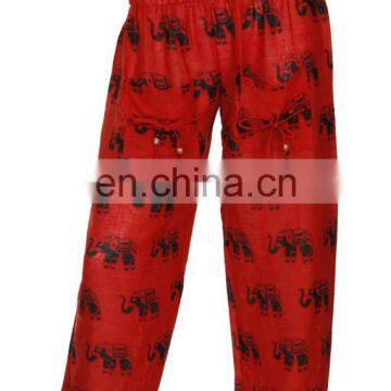 RED Unisex Harem Genie Gypsy Aladdin Harem Pant Cotton Elephant Print Women Trouser Yoga Pajama Trousers Men/Women wholesale