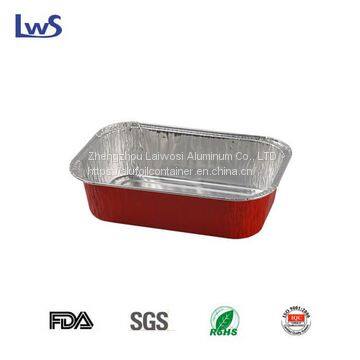 LWS airline serving hot meal disposable food packing rectangle aluminum foil trays