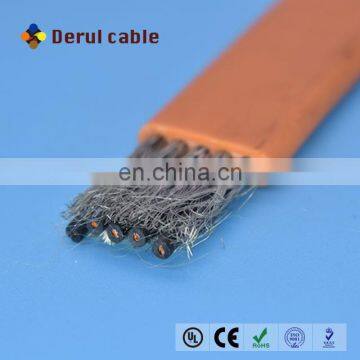 Customized shielded flat pvc flexible 5 cores elevator travel cable lift controlling cable mining cable