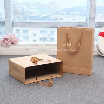 Kraft paper bag with handle printed