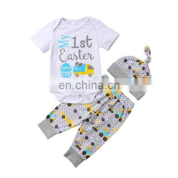 Newborn Infant Baby Girl Boy Clothes Soft Cotton Romper Outfits Baby Clothing My First Easter Body Suit