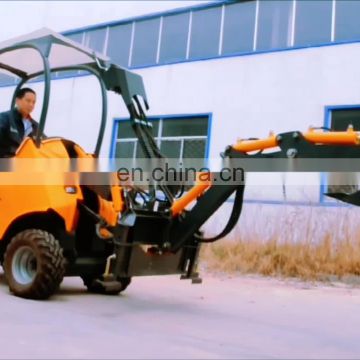 Mini tractor with front end loader and backhoe