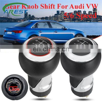 12mm PU Leather 6 Speed Gear Knob Shift  Lever Stick For Audi A3 A4 B6 B7 B8 A6 S4 B8 8K A5 8T Q5 8R S Line For VW Passat Golf