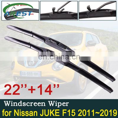 for Nissan JUKE F15 2011~2019 2012 2013 2014 2015 2016 Windscreen Windshield Wipers Car Wiper Blades Car Accessories Stickers