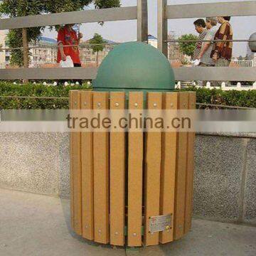 Western fashion wood plastic composite dustbin