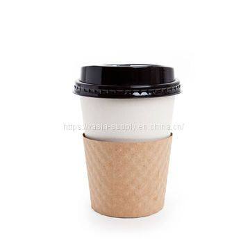 Custom paper cup printing with cup sleeve takeaway coffee wholesale custom coffee paper mug with lid