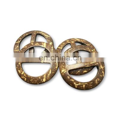 Professional Supplier OEM customized Adjustable Slider round coconut shell buckles