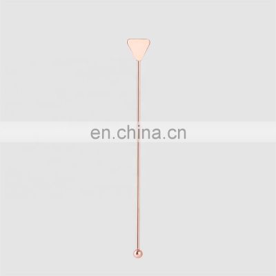 Factory Direct custom logo metal bsci personalized coffee juice martini rose gold cocktail swizzle sticks brass stirrers