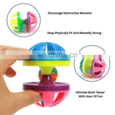 Colorful Bell Dumbbell Shape Interactive Squeaking Cat Dog Pet Belling Toy photo-2
