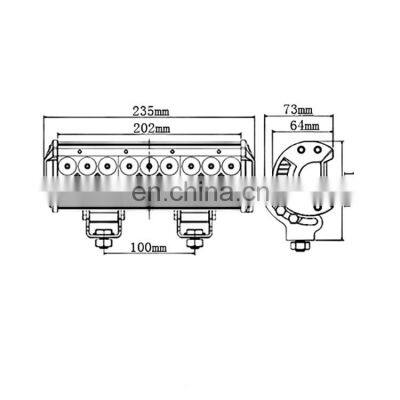 IP67 CE E-mark 12V 24V 12LEDS 54W Car Led Light Bar