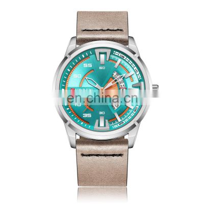 CURREN 8298 Men's Quartz Movement Wrist Watch 2019 Fashion&Casual Leather Band Watches Day Date Clock For Male