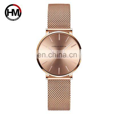 Hannah Martin CC36 Women Wristwatch Mesh Rose Gold Waterproof Women's Luxury Watches