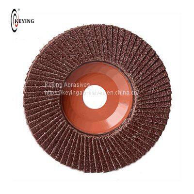 Stock Lots 4'' Emery Cloth Flap Disc Durable Calcine Aluminum Abrasive Flexible Flap Disc Grinding Sanding Disc 100mm photo-2
