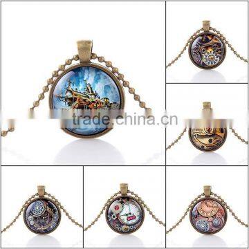 Cool Retro Bronze Steampunk Necklace Pendant Men Vintage Jewelry