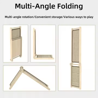 MEOW LOVE Cat Scratch Board L Shape Cat Scratcher Pad No Debris With Ball Toy Solid Wood Furniture Protector for Cats photo-5