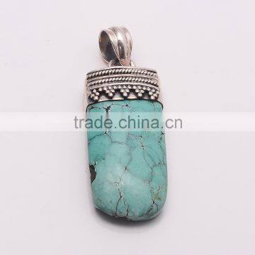 TURQUOISE PENDANT 925 Sterling Silver Pendant, SILVER JEWELRY EXPORTER,SILVER JEWELRY WHOLESALE,SILVER EXPORTER