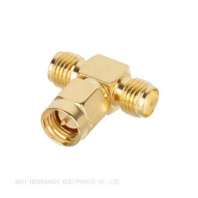 Manufacturer T Type SMA-JKK SMA Male Plug to 2 Dual SMA Female Jack RF Coax Adapter Connector