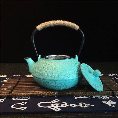 Custom Logo Cast Iron Tea Kettle With Infuser Hand-Crafted Modern Design Colorful Cast Iron Tea Pot photo-4
