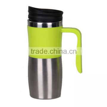 China Made BPA Free ROHS Compliant FDA Test Improved Travel Mug With Plastic Handle