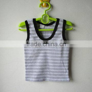 0.42USD Wholesale Stock Hot Sales Fashion Style Summer Blank Colorful Cotton Cheap Wholesale Kids Singlets/Vest ( Kctbx002) photo-3