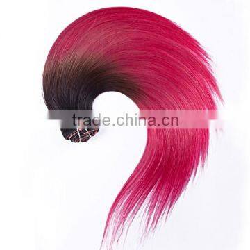 Ombre Colored Lace Full Head Russian Brazilian Indian Remy Human Clip in Hair Extensions photo-2