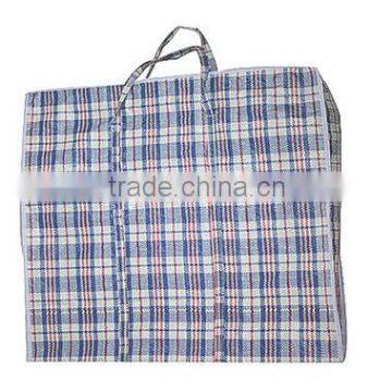 classical pp woven fodable shopping bag with zipper