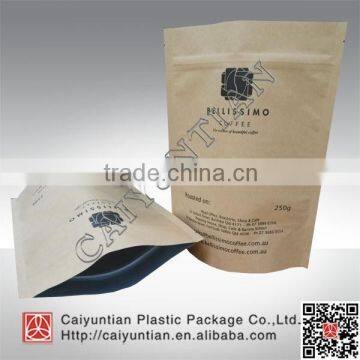 Aluminum Valve Coffee Bag Eight Side Sealing Stand up Coffee Pouch With Zipper and Your Design Printing photo-2