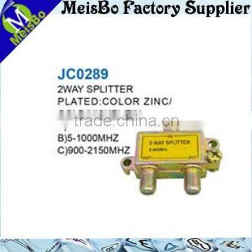 Golden 2 way TV splitter