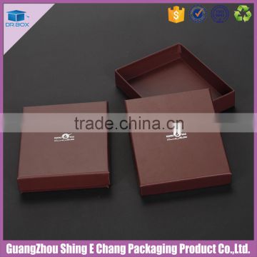 Dark brown cardboard logo custom printed square gift hat box for wholesale sale