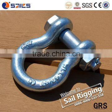 US Type Steel Forged Galvanized Bow Shackle with Safety Pin