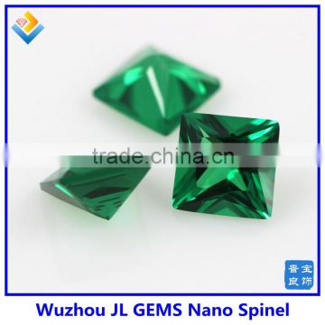 wholesale synthetic square cut green Nano Spinel stones