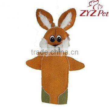 new product on china market rabbit shape pet tug and toss toy