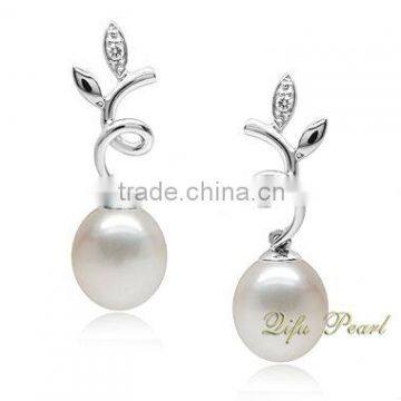 hot! 925 Silver Freshwater Pearl Earring