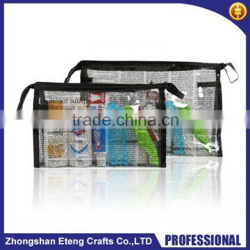 custom-size pvc transparent cosmetic bag with zipper lock