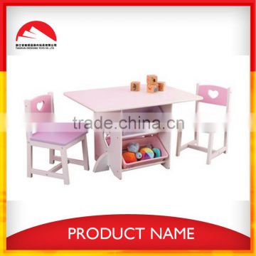 High Quality Wooden Child Study Table and Chair with Bookcase