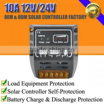 10A 12V/24V solar light lighting charge regulator controller with automatic work mode CMP-series