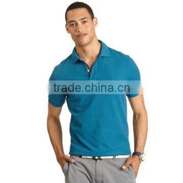Mens cotton inner tape placket short sleeve polo t shirt