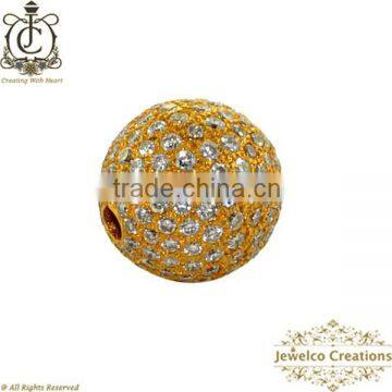 14K Solid Gold Jewelry Bead Findings, Diamond Jewelry Findings Components, Bead Spacer Findings, Wholesaler Pave Beads