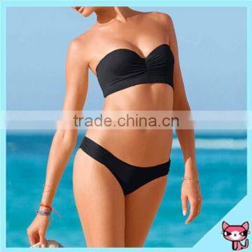 Black strapless ladies summer bikini