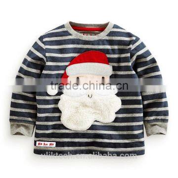 Santa Claus printing t stripe long sleeve tshirt kids
