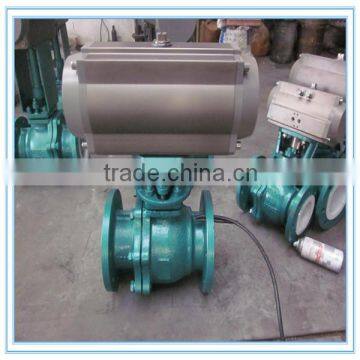 PN25 Flanged Carton Steel Pneumatic Ball Valve