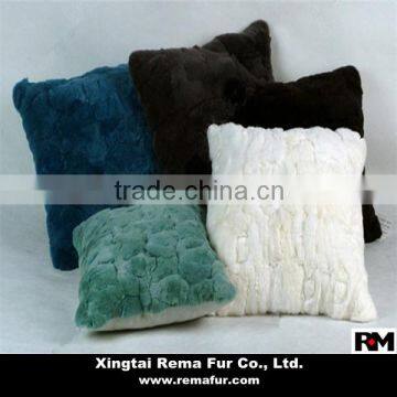 Hot Sell Rex Rabbit Fur Pillow for Home Decoration