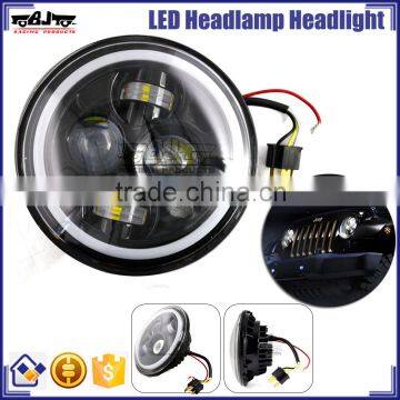 BJ-HL-013 New arrival Jeep wrangler LED light 7" with yellow halo ring for Harley motorcycle LED headlight